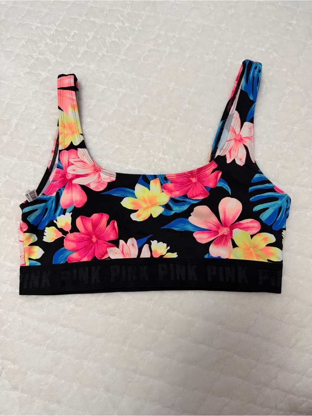 VS PINK Ultimate Tropical Floral Sports Bra Top Size M